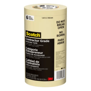 Scotch Tan Contractor Grade Masking Tape, 6-Pack 1.88" x 60 yd.